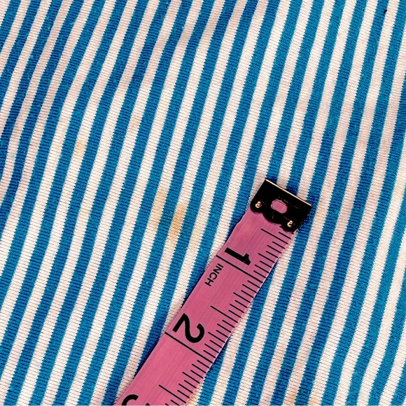 BE Basic Essentials size large VINTAGE zip jacket shoulder pads blue stripes EUC - Picture 9 of 14